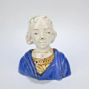 Antike italienische Majolika oder Fayence Della Robbia Stil Büste eines Jungen zum Reparieren - Bild 1 von 12