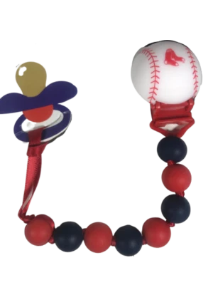 Baby Pacifier Clip Silicone Safe Boston Red Sox MLB Baseball Style. New - Image 1 of 4