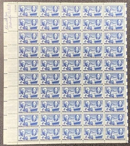 947 Signed Sheet Of 3 Cent Stamp Celebrating Centennial Of US Postage Stamps - Picture 1 of 2