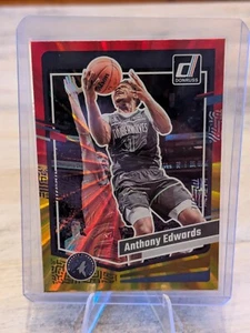 2023-24 Donruss- Anthony Edwards- Red/Gold Holo Laser #137 - Picture 1 of 2