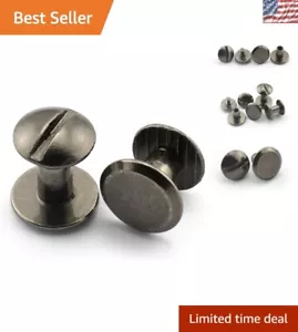 Tornillos Chicago duraderos de 1/4" - Remaches de cabeza ranurada para artesanía de cuero, 15 juegos - Imagen 1 de 8