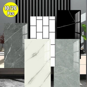 20x Marble Tiles Sticker Self-Adhesive Stick On Kitchen Home Wall Bathroom Decor - Picture 1 of 40
