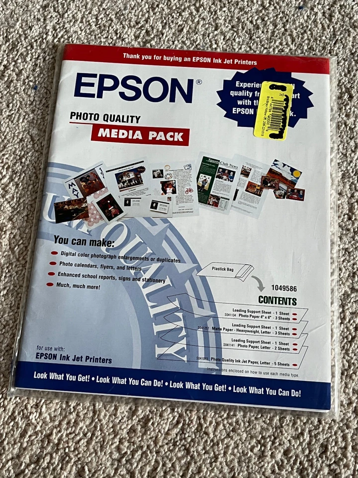 Epson Photo Quality Media Pack 1049586 use with Epson Ink Jet Printers, NEW - Image 1 of 1