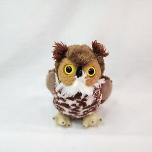 Wild Republic Brown GREAT HORNED OWL 6” Plush Stuffed Animal