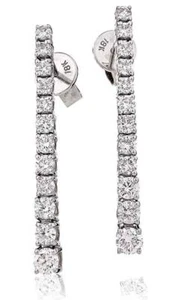 Pendientes de gota de diamantes de corte brillante de 1,20 quilates F VS graduados en oro blanco de 18 quilates - Imagen 1 de 1
