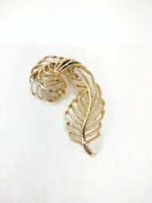 Gerry Vintage Signed Feather Pin Brooch Gold-Tone 2.5"