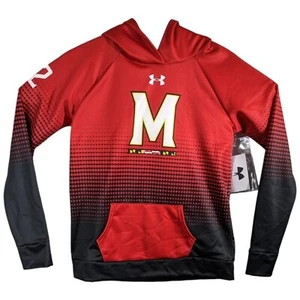 Maryland Terps Hoodie Womens Small Red Black Polkadots "Playername" 22 - Picture 1 of 13