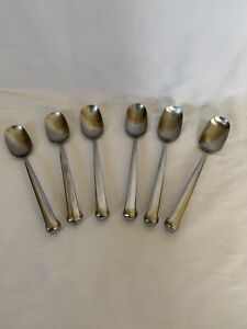 Joseph Abboud Contempo Stainless Steel 18/10 Set Of Six Soup Spoons.