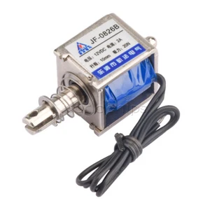 DC12V 2A JF-0826B Reset10mm 20N Push Pull Type Open Frame Solenoid Electromagnet - Picture 1 of 10