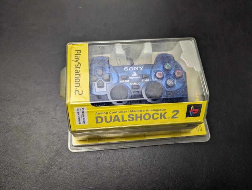Sony PlayStation 2 PS2 DualShock 2 Wired Controller Clear Blue SCPH-10010