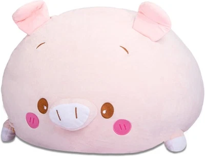 Stuffed Animal Storage Bean Bag Chair Cover for Kids Pink Pig Plush Bean Bag - Image 1 of 4