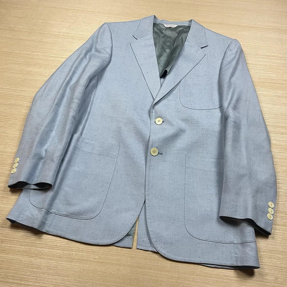 Blazer Traje de Ocio Vintage Rubí Jaymar Años 70 Chaqueta Mancha Talla 36 Azul Polvo Foto 1 de 4