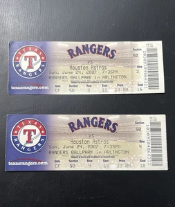 Zwei Rangers vs Astros 24. Juni 2007 Stubs - Bild 1 von 2