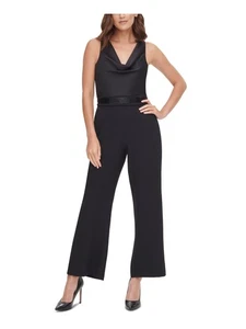 ELIZA J Womens Black Sleeveless Evening Cropped Jumpsuit Petites 4P - Picture 1 of 6