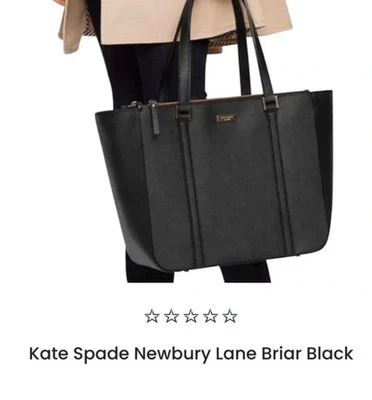Bolso de Mano Kate Spade Newbury Lane Briar Saffiano Cuero X-Grande en Negro-Dorado $478 Foto 1 de 4