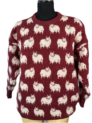 Винтажный овечий свитер женский шерстяной коттеджкор ржавчина крем 80-х стиль Diana M/L - Изображение 1 из 4