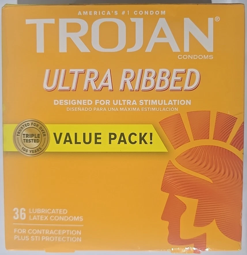 Trojan Ultra Ribbed Premium Lube Condoms - 36ct EXP 2028 OR LATER - Image 1 of 1