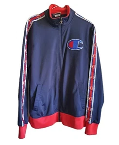 Chaqueta de Pista de Fútbol CHAMPION Cremallera Completa Bordada Para Hombre Grande Azul - Imagen 1 de 9