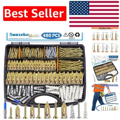 Kit de anclaje para paneles de yeso autoperforante 2025 - 480 piezas, fácil instalación y versátil Foto 1 de 4