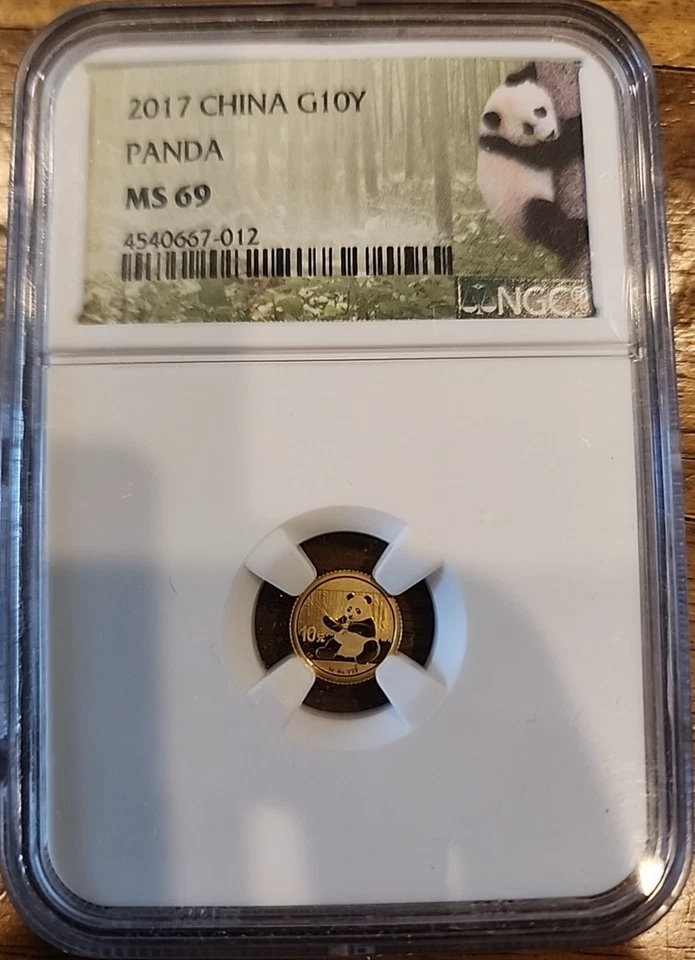 Moneda de oro China G10Y Panda 2017 NGC MS69 Foto 1 de 4