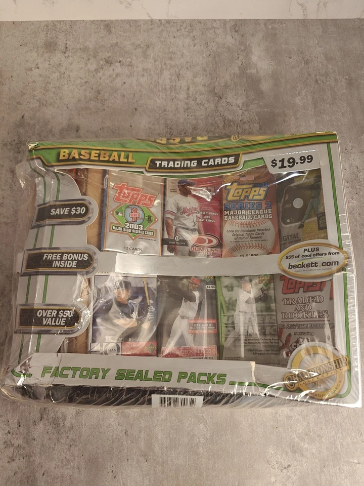 Topps 2003 Tarjetas de Béisbol Colección Campeonato Caja Sellada Abollada 19 Paquetes Foto 1 de 4