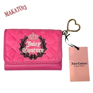 Juicy Couture Royal Couture Double Sided Trifold Wallet Quilted Velvet Pink Neu - Bild 1 von 6
