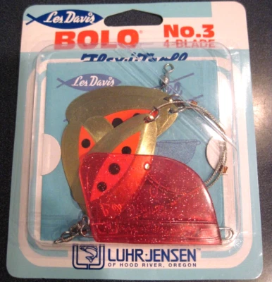 ¡Nuevo! Luhr Jensen Bolo Flex-I-Troll No.3 (4 hojas) latón rojo centro cable SS Foto 1 de 4