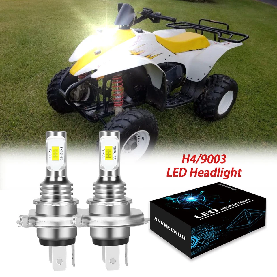 For Polaris Trail Blazer 250 1990-2006 LED Headlights H4 9003 Bulbs 6000K White - Image 1 of 4