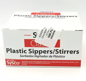 Sysco Classic Plastica Sippers Agitatori Non Avvolto 5,25" Paglia 1000 Pezzi NUOVO IN SCATOLA - Foto 1 di 3
