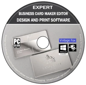 Expert Business Card Maker Pro Creator Editor Design & Print Software PC DVD + - Picture 1 of 4