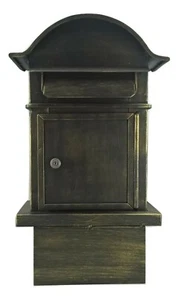 Cassetta postale posta lettere in ferro nero oro con portariviste artigianato - Picture 1 of 3