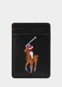 Polo Ralph Lauren Big Pony Leather Magnetic Card Case - Picture 1 of 2