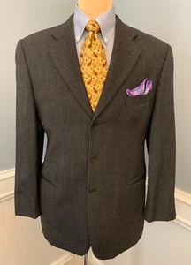 Paolo Vista Wool Blazer Mens 40R Tweed Micro Check Jacket Sportcoat - Picture 1 of 11