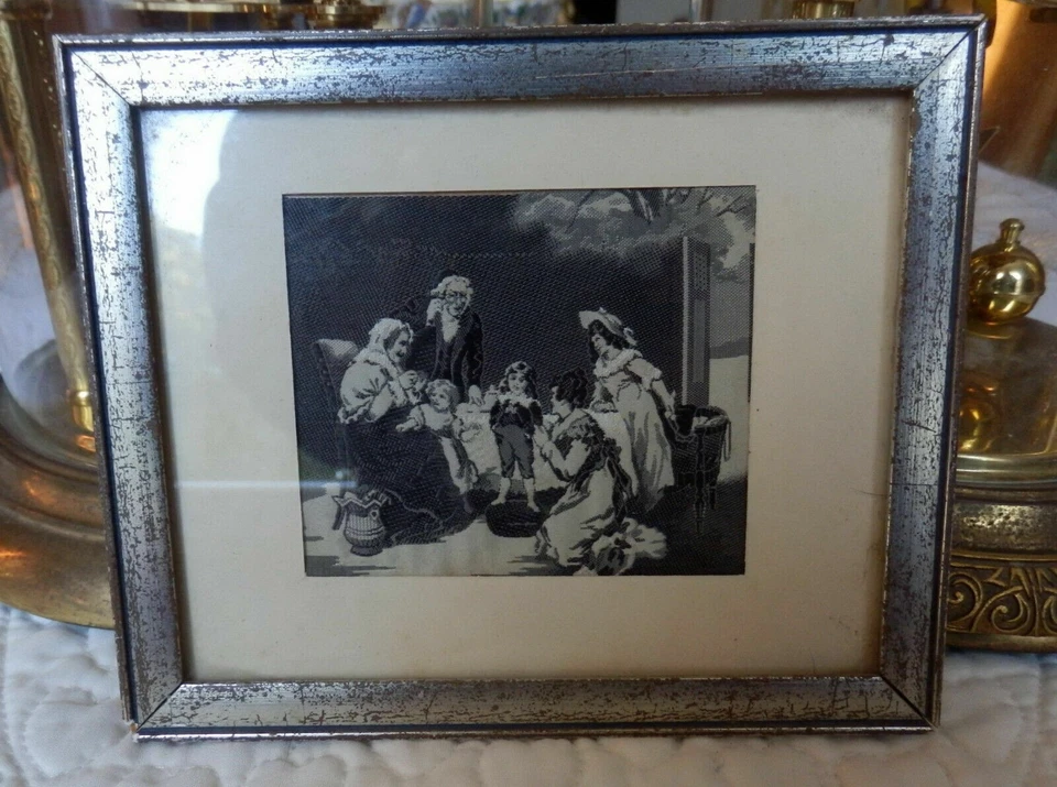 WOVEN SILK TABLEAU SOIE TISSEE NF ST ETIENNE FRANCE PREMIERE CULOTTE n° 2 - Photo 1/2