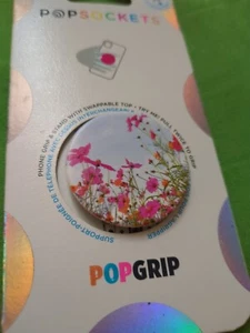 PopSockets PopGrip Cell Phone Grip & Stand - Fuchsia Flowers - Zdjęcie 1 z 3