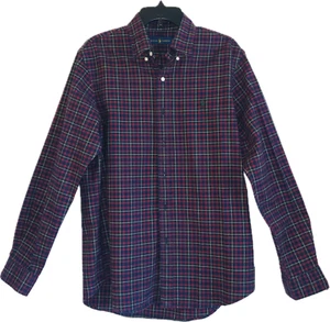 Ralph Lauren Men’ Button Down Shirt Multicolor Red Plaid Long Sleeve Logo Size L - Picture 1 of 7