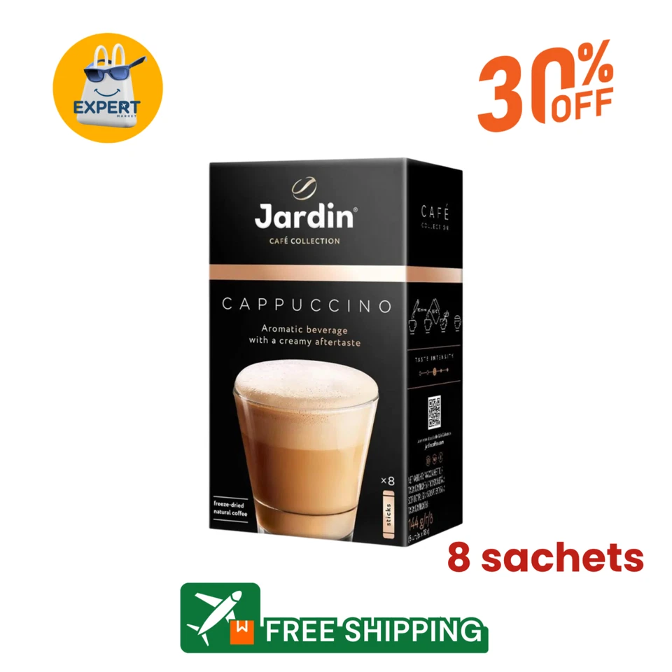 CAPPUCCINO Café JARDÍN 8x Bolsitas Descubre lo Exquisito Un Viaje y Aroma Foto 1 de 1