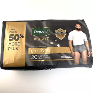 Depend Intimo Uomo Real Fit, Massimo Assorbimento, Grigio, L/XL, 20ct - Foto 1 di 5