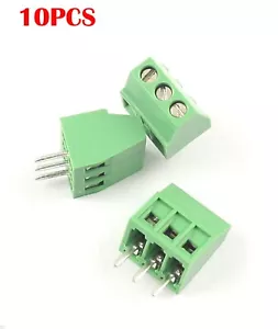 10PCS 3-Pin Plug-in Screw Terminal Block Connector 3.81mm Pitch Panel PCB Mount - Picture 1 of 3