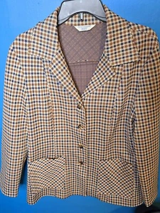 Vintage 60s 70s Sears Men's Houndstooth Plaid Blazer - Picture 1 of 6