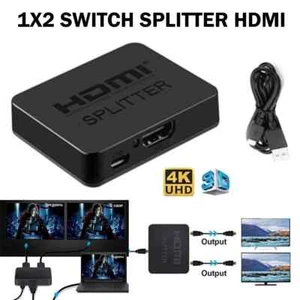 4K HDMI Splitter 1 In 2 Out Dual Monitor Adapter Full HD 1080P UHD Video Swit - Picture 1 of 9