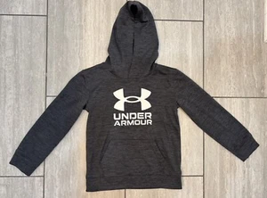 Boys Under Amour Heather Gray Logo Hoodie Size 7, Cute! - Picture 1 of 15