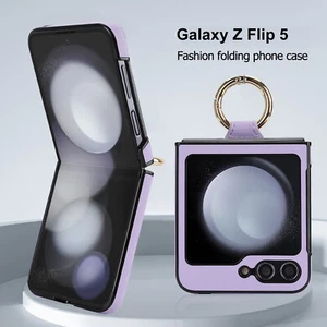 Shockproof Leather Phone Case With Ring Holder For Samsung Galaxy Z Flip 6 5 4 3 - Picture 1 of 73