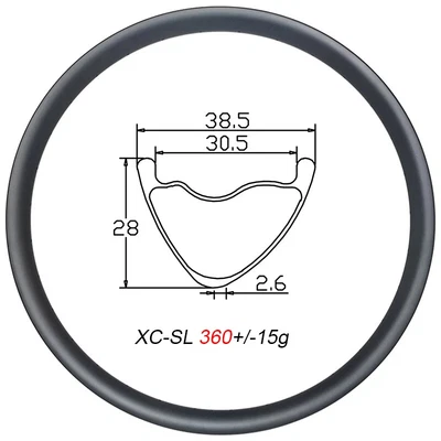 Llantas de bicicleta MTB de carbono 29er 38,5 mm de ancho 28 mm de profundidad en forma de V 24 28 32 agujeros ruedas Foto 1 de 4