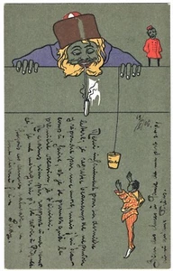 Cartolina cartone animato guerra russa giapponese litografia 1906 - Foto 1 di 2