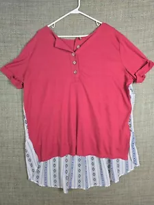 L Love Women's top Short Sleeve XL Shirt Red - Picture 1 of 8