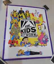 Vintage 1993 Fox Kids Network Poster X-men Tom & Jerry Eek  Cat Dog City Bobby