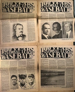 1976 The Sporting News 100 Years of National League Baseball Set of 4 Newspapers - Picture 1 of 22