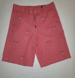 Vineyard Vines Boys Nantucket Red LAX Chino Shorts with Lacrosse Sticks Size 12 - Picture 1 of 5