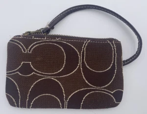 Coach Wristlet Corner Zip Clutch Tasche Braun - Bild 1 von 7